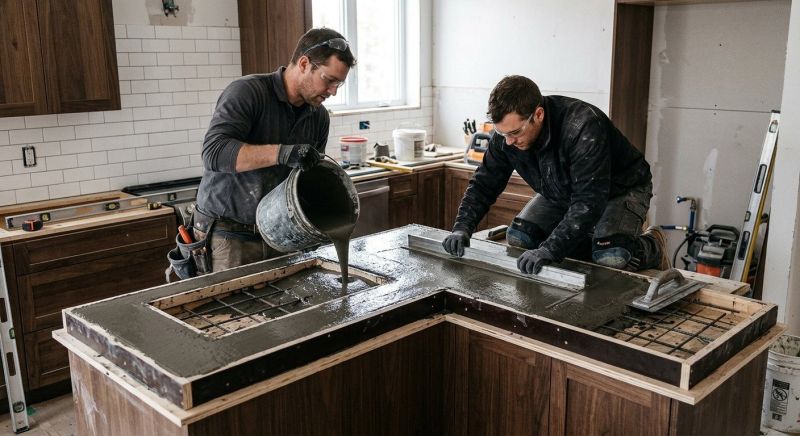 Cement Countertop Pouring in Napa, CA