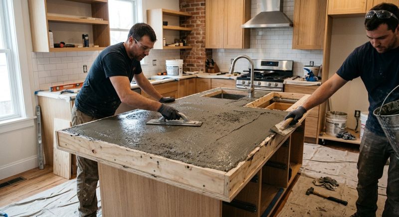 Poured Countertop Installation in Sonoma County, CA