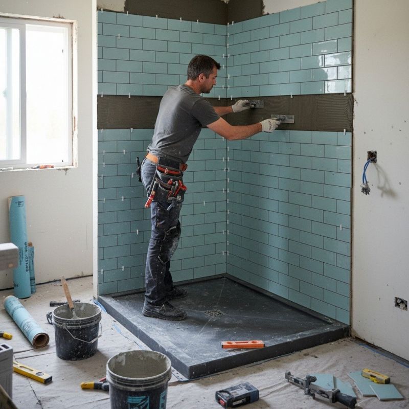 Tile Shower Floor Installation in Conroe, TX