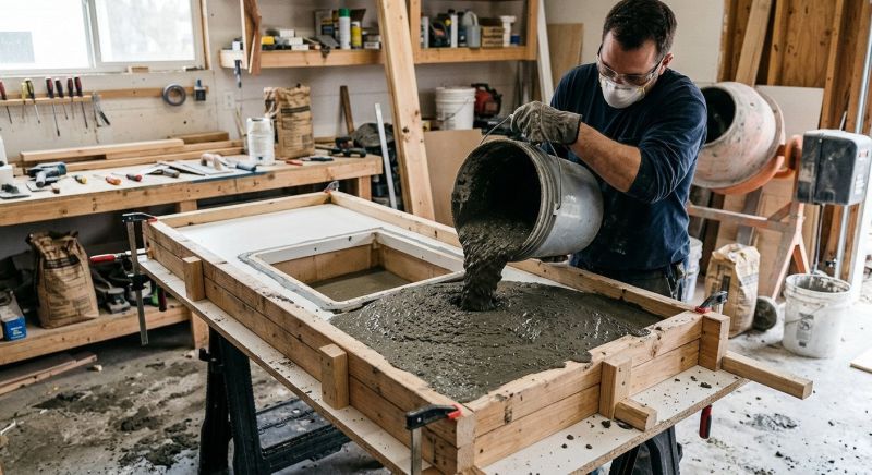 Cement Countertop Pouring in Sonoma County, CA