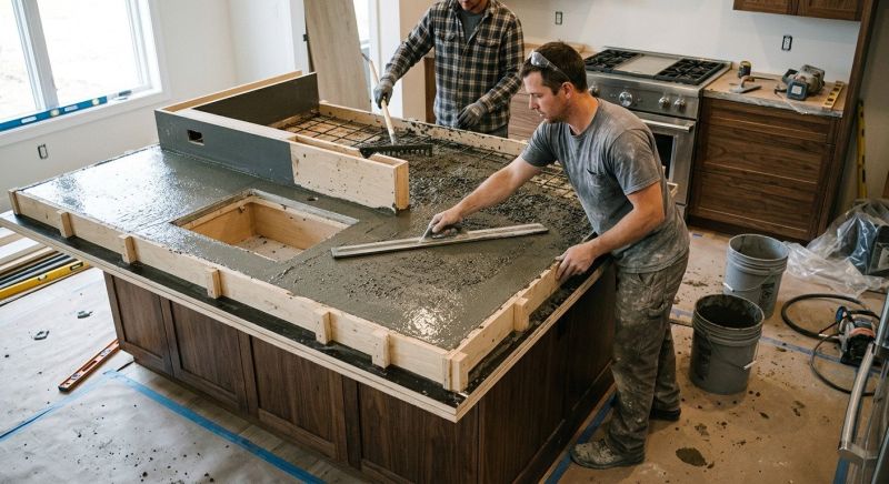 Concrete Countertop Pouring in Santa Rosa, CA