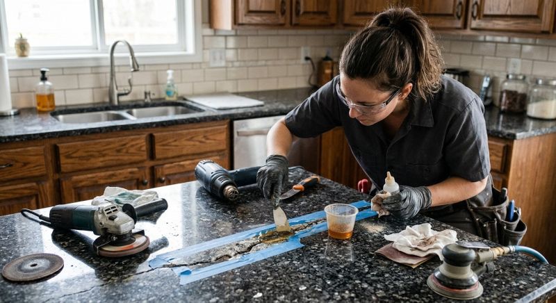 Cracked Granite Repair in Sacramento, CA