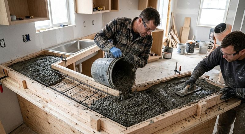 Poured Countertop Installation in Napa, CA