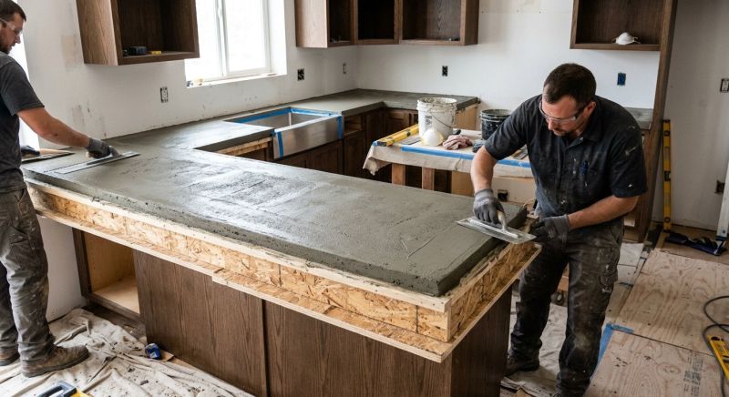 Poured Countertop Installation in Napa, CA