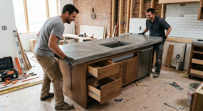 Poured Countertop Installation in Marin County, CA